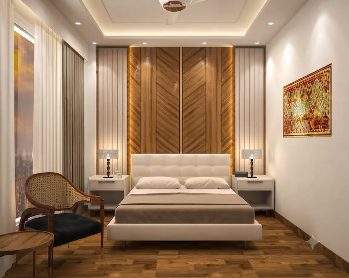 Premium room bed and interior at The Golden Leaf